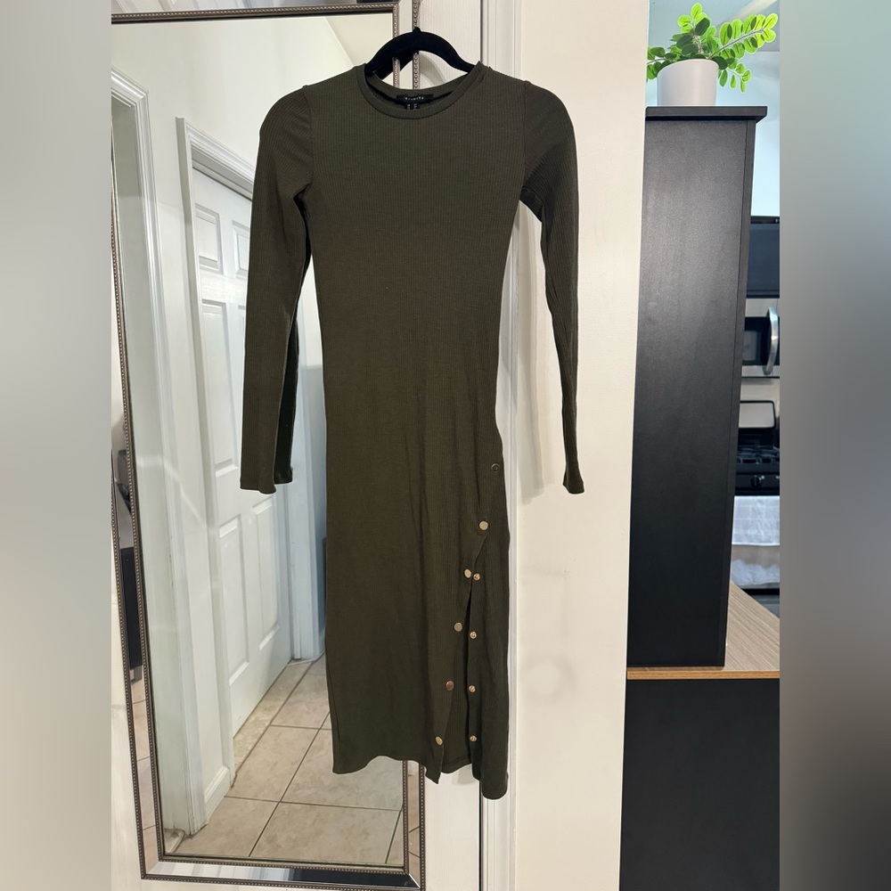 NWT Revamped BodyCon Olive Green Dress Size XS